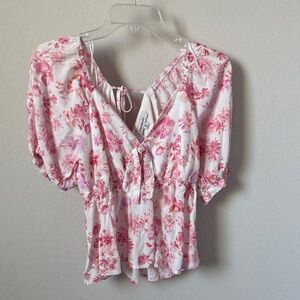 Francesca’s Floral Pink Women's Top
